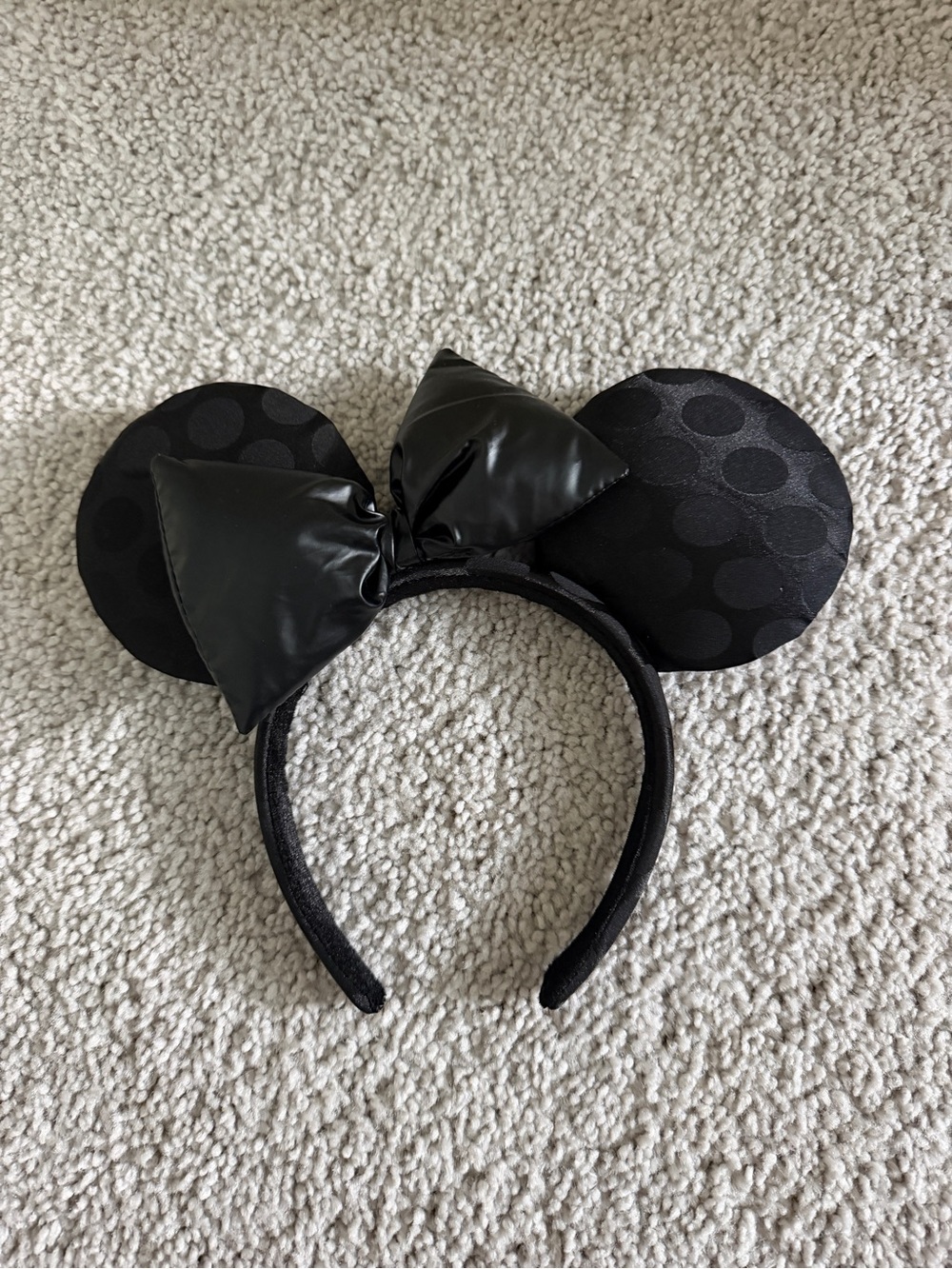 Disney Black Minnie Ear Headband with Shiny Bow